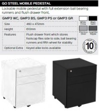 Go Steel Mobile Pedestal Range And Specifications